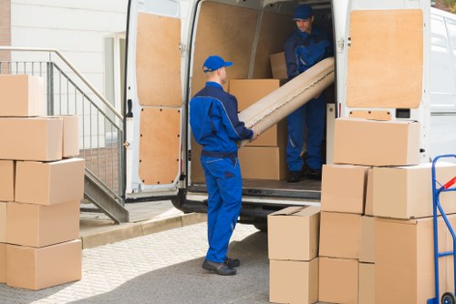 Removal team preparing a home move in St Jamess