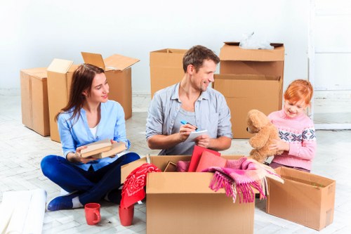 Removalists navigating apartment access in St Jamess