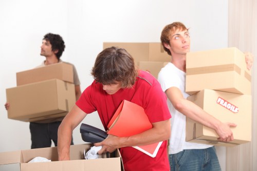 Preparing boxes and furniture for a local removal van move