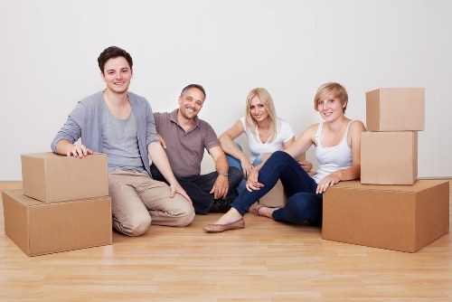 Packed boxes and furniture ready for a home relocation service